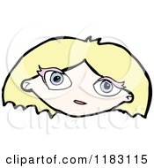 Cartoon Of The Head Of A Girl Royalty Free Vector Illustration