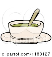 Cartoon Of A Bowl Of Soup Royalty Free Vector Illustration by lineartestpilot