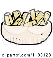 Cartoon Of A Bowl Of French Fries Royalty Free Vector Illustration