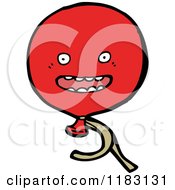 Cartoon Of A Red Balloon With A Face Royalty Free Vector Illustration