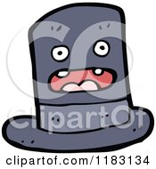 Cartoon Of A Top Hat With A Face Royalty Free Vector Illustration