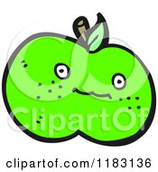 Cartoon Of A Green Apple Royalty Free Vector Illustration