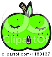 Cartoon Of A Green Apple Royalty Free Vector Illustration