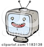Cartoon Of A Television With A Face Royalty Free Vector Illustration