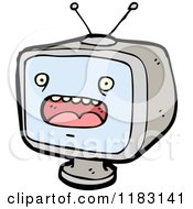 Cartoon Of A Television With A Face Royalty Free Vector Illustration