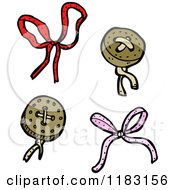 Cartoon Of Buttons And Bows Royalty Free Vector Illustration by lineartestpilot
