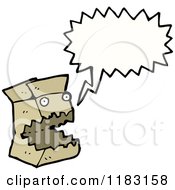 Cartoon Of A Cardboard Box With A Face Speaking Royalty Free Vector Illustration