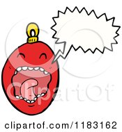 Cartoon Of A Christmas Ornament Speaking Royalty Free Vector Illustration