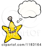 Cartoon Of A Christmas Star Ornament Thinking Royalty Free Vector Illustration