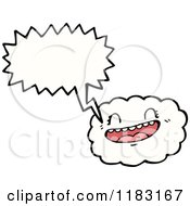 Cartoon Of A Cloud With A Face Speaking Royalty Free Vector Illustration