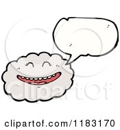 Cartoon Of A Storm Cloud With A Face Speaking Royalty Free Vector Illustration