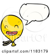 Cartoon Of A Yellow Balloon Speaking Royalty Free Vector Illustration