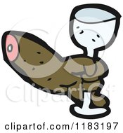 Cartoon Of A Dismembered Arm Holding A Wine Glass Royalty Free Vector Illustration by lineartestpilot