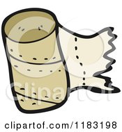 Cartoon Of A Roll Of Paper Towels Royalty Free Vector Illustration by lineartestpilot