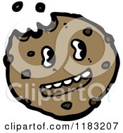 Cartoon Of A Chocolate Chip Cookie With A Face Royalty Free Vector Illustration