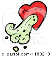Cartoon Of A Heart Vomiting Royalty Free Vector Illustration by lineartestpilot