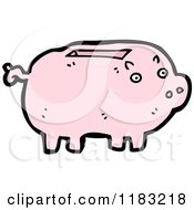 Cartoon Of A Piggy Bank Royalty Free Vector Illustration by lineartestpilot