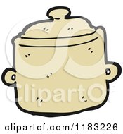 Cartoon Of A Pot With A Lid Royalty Free Vector Illustration