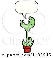 Cartoon Of A Carnivorous Plant Speaking Royalty Free Vector Illustration by lineartestpilot