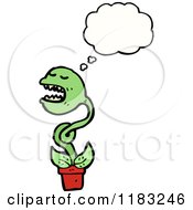 Cartoon Of A Carnivorous Plant Thinking Royalty Free Vector Illustration by lineartestpilot