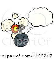 Cartoon Of A Cannonball Thinking Royalty Free Vector Illustration by lineartestpilot