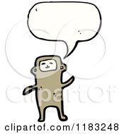 Cartoon Of A Child Dressed Up In A Bear Costume With A Conversation Bubble Royalty Free Vector Illustration