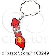 Cartoon Of A Rocket Thinking Royalty Free Vector Illustration by lineartestpilot
