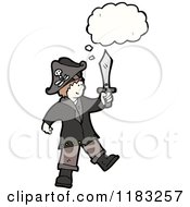 Poster, Art Print Of Child Dressed Up In A Pirate Costume With A Conversation Bubble