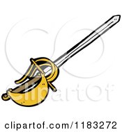 Cartoon Of A Sword Royalty Free Vector Illustration