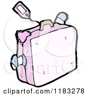 Cartoon Of A Stuffed Suitcase Royalty Free Vector Illustration by lineartestpilot