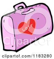 Cartoon Of A Suitcase With A Heart Royalty Free Vector Illustration by lineartestpilot