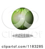 Clipart Of A Floating Green Sphere And Shadow Royalty Free Illustration