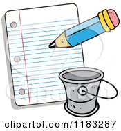 Poster, Art Print Of Pencil Writing A Bucket List