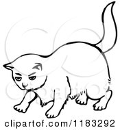 Clipart Of A Black And White Cat 3 Royalty Free Vector Illustration