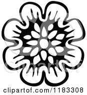Clipart Of A Black And White Flower Royalty Free Vector Illustration