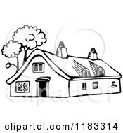Poster, Art Print Of Black And White Cottage With Trees