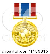 Poster, Art Print Of Gold Soccer Ball Medal On A Ribbon