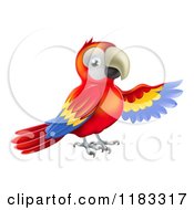 Poster, Art Print Of Presenting Scarlet Macaw Parrot 1