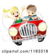 Poster, Art Print Of Crazy Driver Teen Boy And Happy Girl Passenger