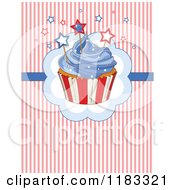 Poster, Art Print Of Fourth Of July Cupcake With Independence Day Stars And Stripes