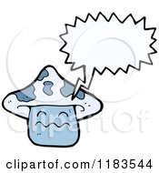 Cartoon Of A Mushroon Speaking Royalty Free Vector Illustration