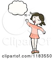 Cartoon Of A Woman Thinking And Making A Speech Royalty Free Vector Illustration