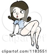 Cartoon Of A Pinup Girl Royalty Free Vector Illustration by lineartestpilot
