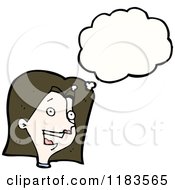 Cartoon Of A Woman Thinking Royalty Free Vector Illustration