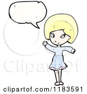 Cartoon Of A Woman Speaking Royalty Free Vector Illustration