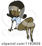 Cartoon Of A Black Pinup Girl Royalty Free Vector Illustration by lineartestpilot