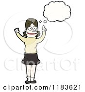 Cartoon Of A Woman Pointing And Thinking Royalty Free Vector Illustration