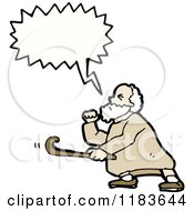 Cartoon Of An Old Man Speaking Royalty Free Vector Illustration by lineartestpilot