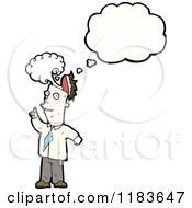 Cartoon Of A Man Thinking And Blowing His Top Royalty Free Vector Illustration