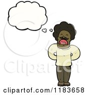 Cartoon Of An African American Man Thinking Royalty Free Vector Illustration